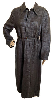 Neu mit Etikett: 12.200 $ Bottega Veneta Damenmantel aus gewebtem Intrecciato-Leder Schokolade 604525 