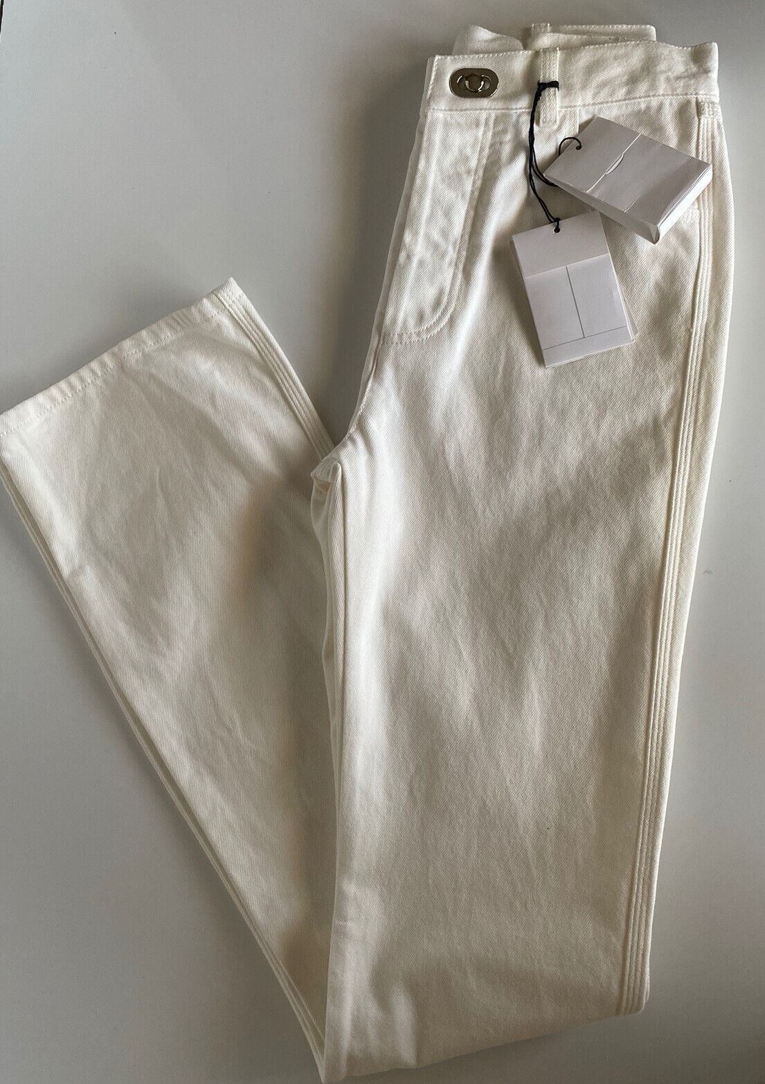 Neu mit Etikett: 950 $ Bottega Veneta High-Waist-Jeans Weiß 2 US (38 Euro) 630693 Italien