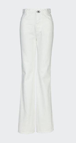 Neu mit Etikett: 950 $ Bottega Veneta High-Waist-Jeans Weiß 4 US (40 Euro) 630693 Italien