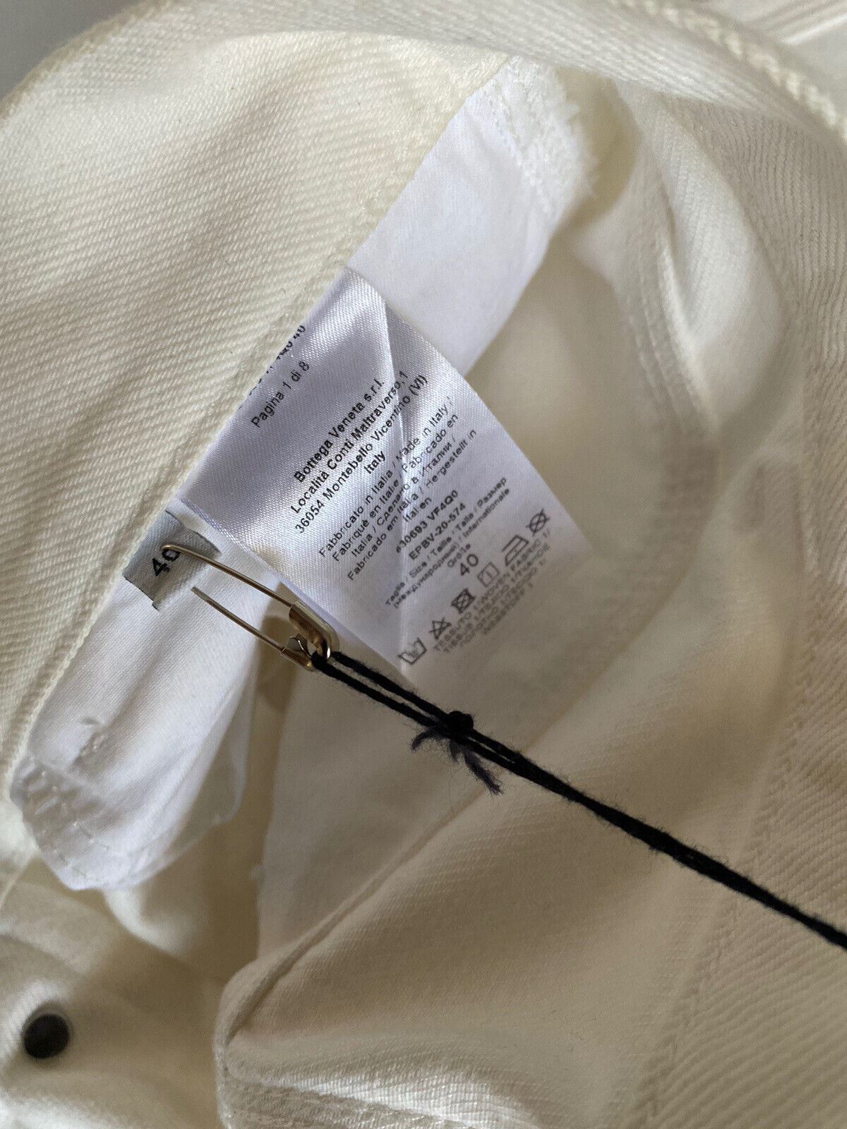 Neu mit Etikett: 950 $ Bottega Veneta High-Waist-Jeans Weiß 4 US (40 Euro) 630693 Italien