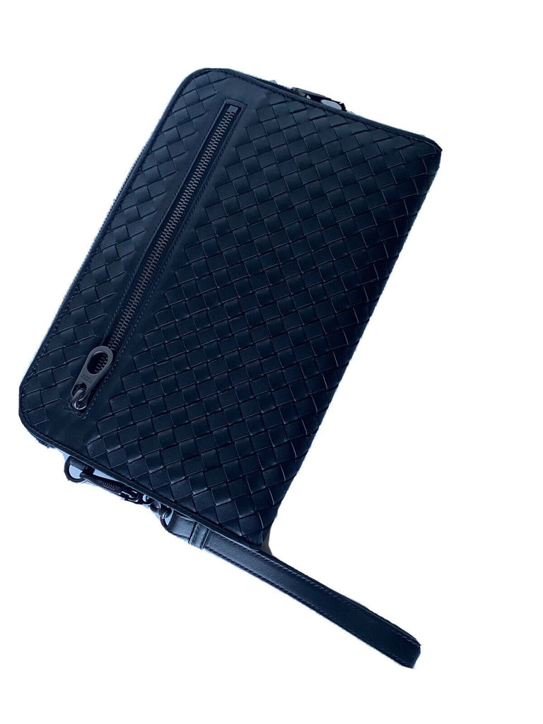 NWT $1470 Bottega Veneta Intrecciato Leather Black Document Case 493190 Italy