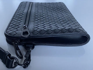 NWT $1470 Bottega Veneta Intrecciato Leather Black Document Case 493190 Italy