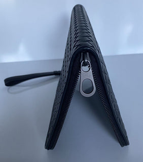 NWT $1470 Bottega Veneta Intrecciato Leather Black Document Case 493190 Italy