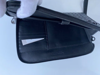 NWT $1470 Bottega Veneta Intrecciato Leather Black Document Case 493190 Italy