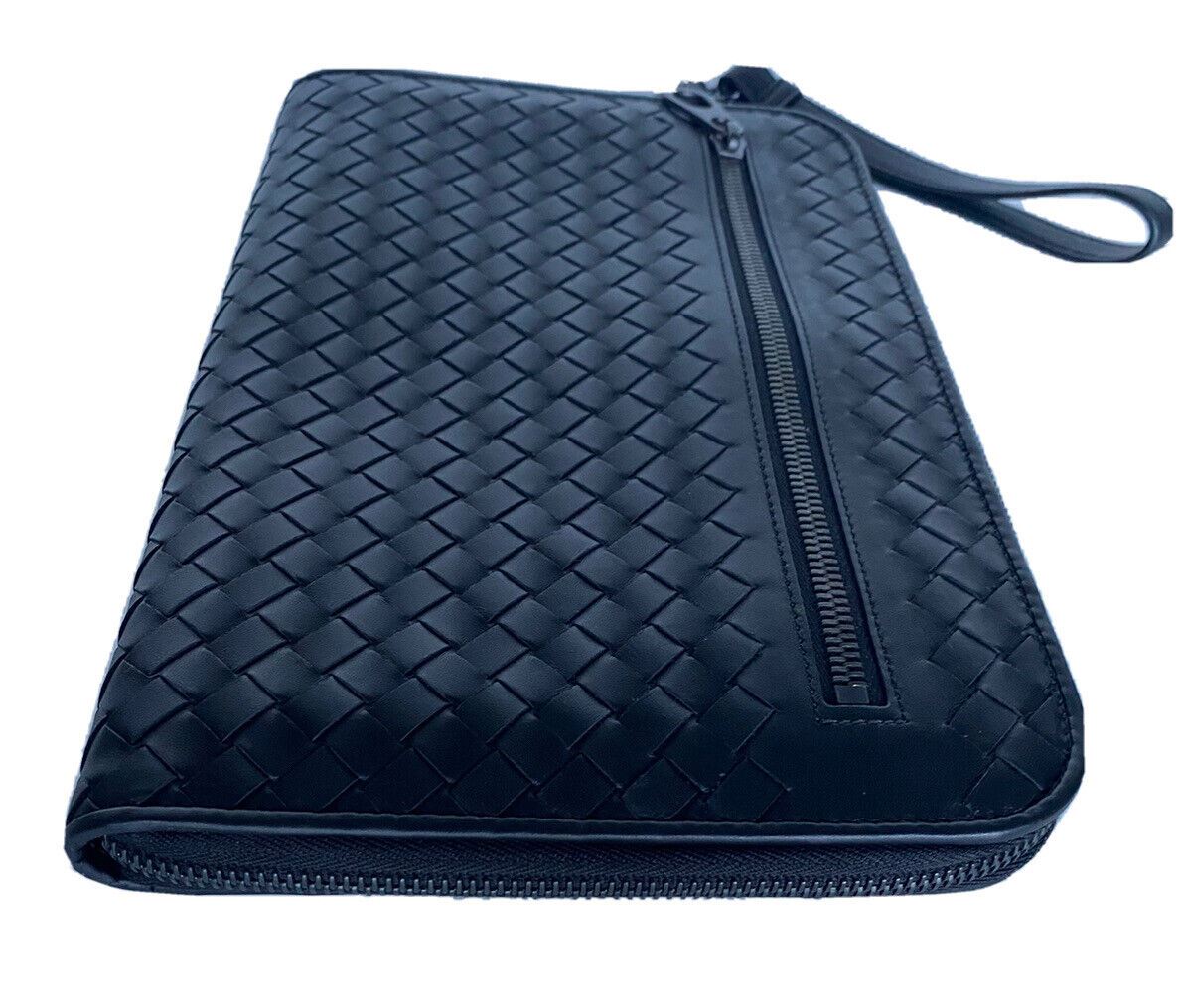 NWT $1470 Bottega Veneta Intrecciato Leather Black Document Case 493190 Italy