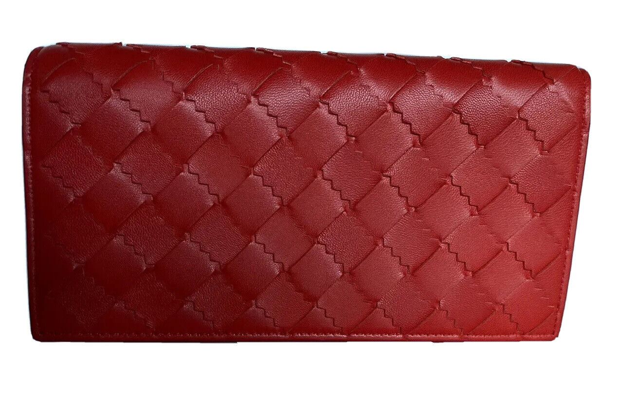 Neu mit Etikett: 830 $ Bottega Veneta Leder-Geldbörse in Rot 600873 