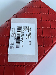 Neu mit Etikett: 830 $ Bottega Veneta Leder-Geldbörse in Rot 600873 