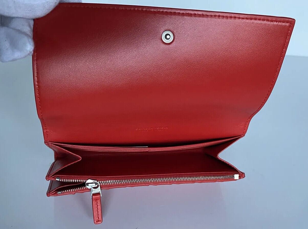 Neu mit Etikett: 830 $ Bottega Veneta Leder-Geldbörse in Rot 600873 