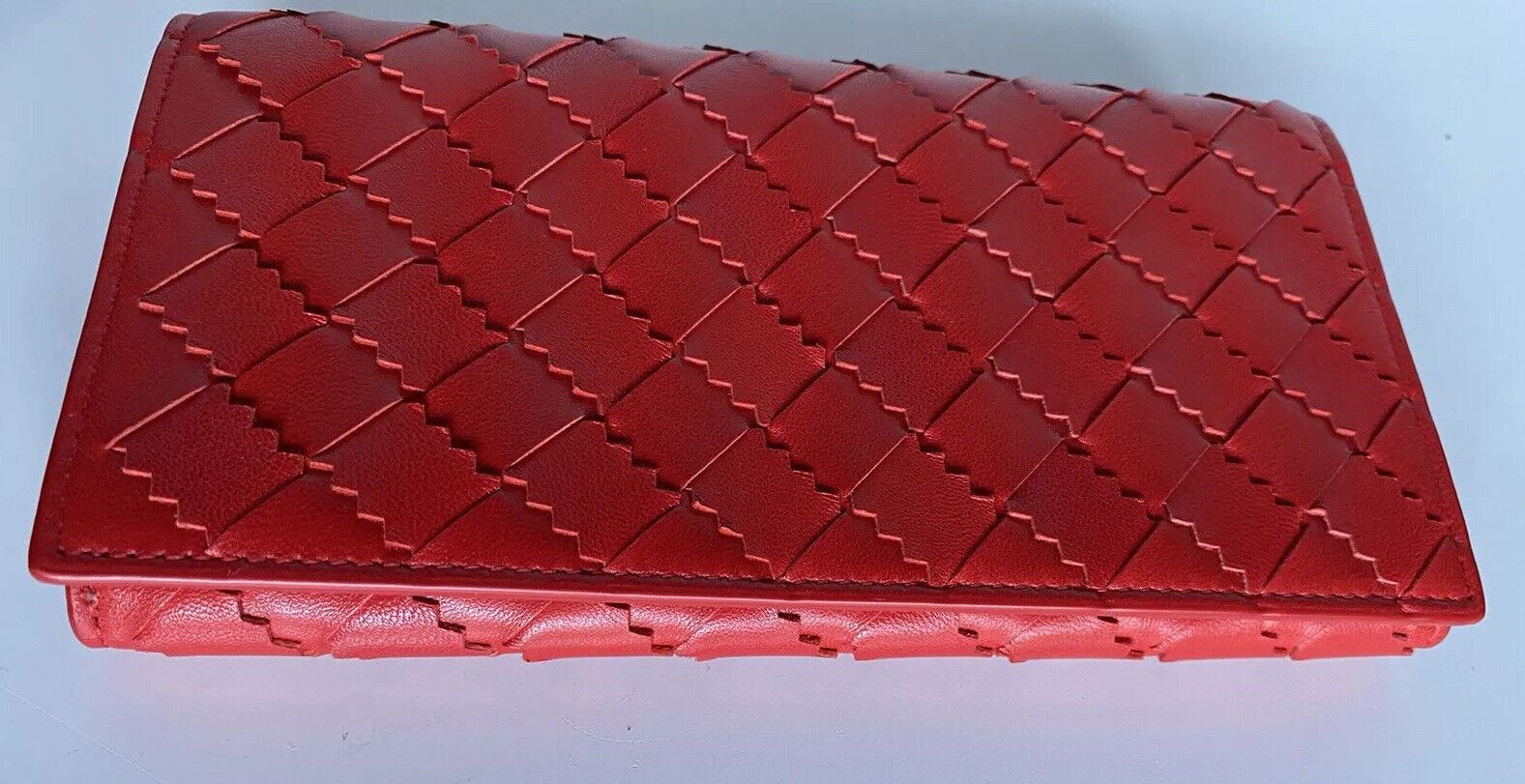 Neu mit Etikett: 830 $ Bottega Veneta Leder-Geldbörse in Rot 600873 