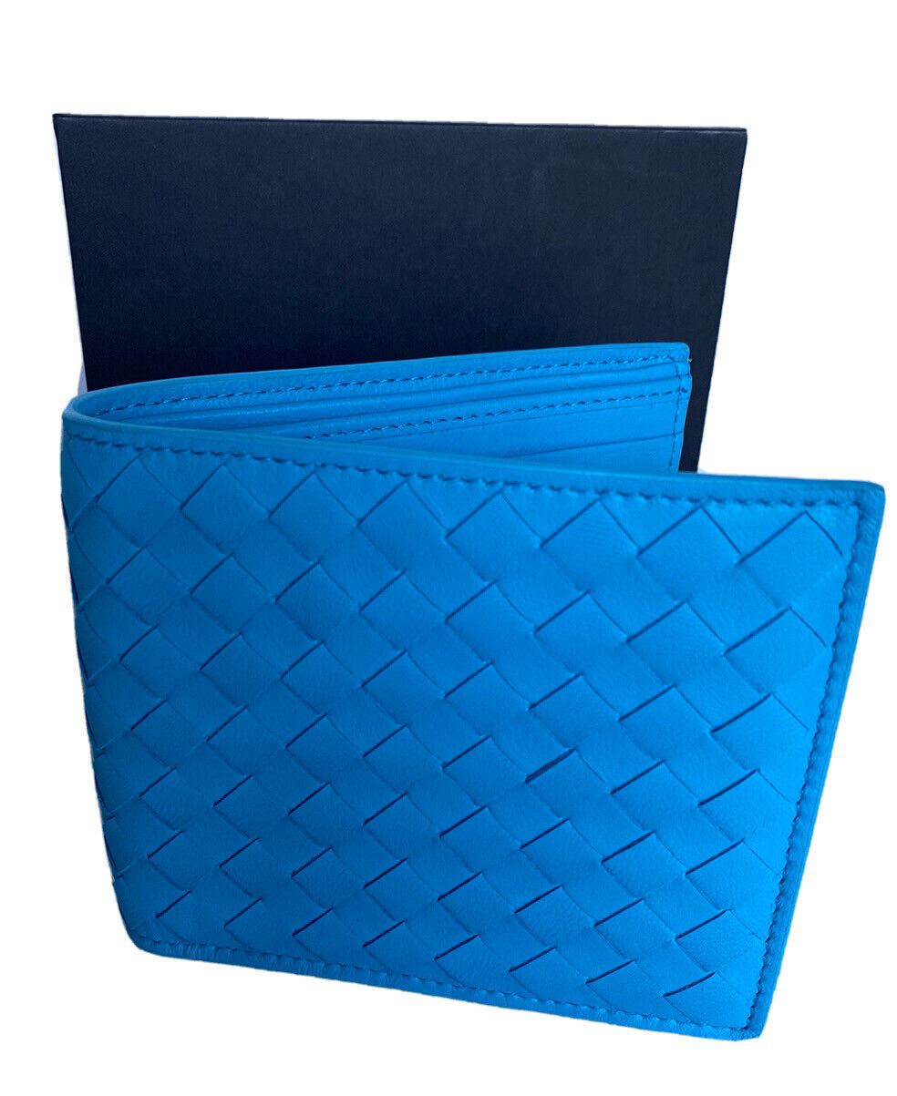 NWT Bottega Veneta Intrecciato Leather Sky Blue Bi-fold Coin Wallet 148324 Italy