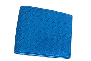 NWT Bottega Veneta Intrecciato Leder Himmelblau Bi-fold Coin Wallet 148324 Italien 