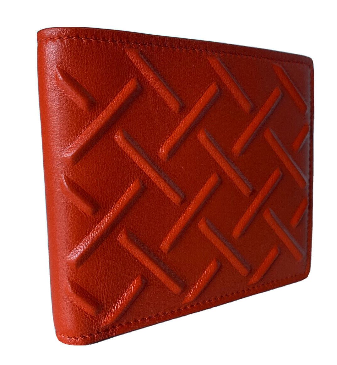 NWT $450 Bottega Veneta Nappa19 Graphic Bifold Leather Wallet Orange 605721 IT