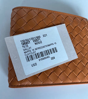 NWT Bottega Veneta Intrecciato Leder Clay Bi-Fold Wallet 196207 Italien 