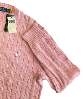 Neu mit Etikett: 110 $ Polo Ralph Lauren Herren-Strickpullover, Rosa, XL/TG 