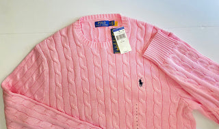 Neu mit Etikett: 110 $ Polo Ralph Lauren Herren-Strickpullover, Rosa, XL/TG 