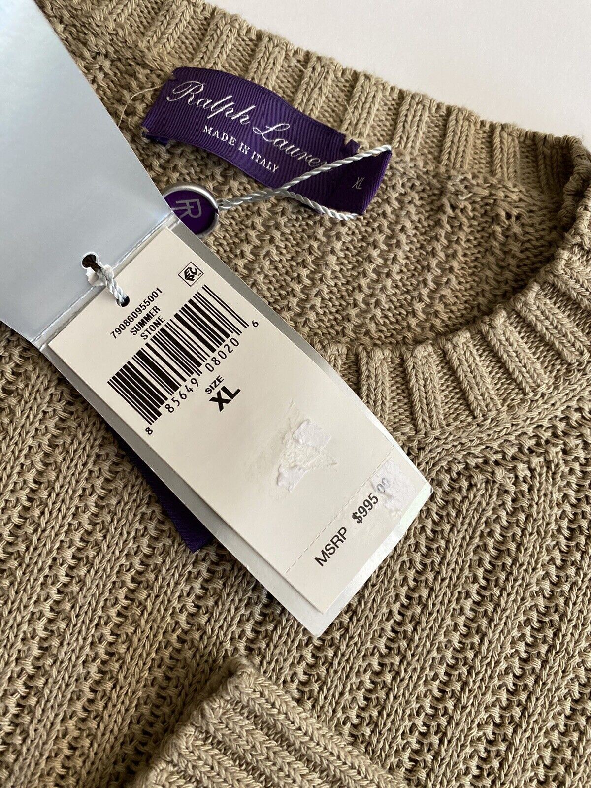 NWT $995 Polo Ralph Lauren Purple Label Men's Silk Sweater XL Made in Italy