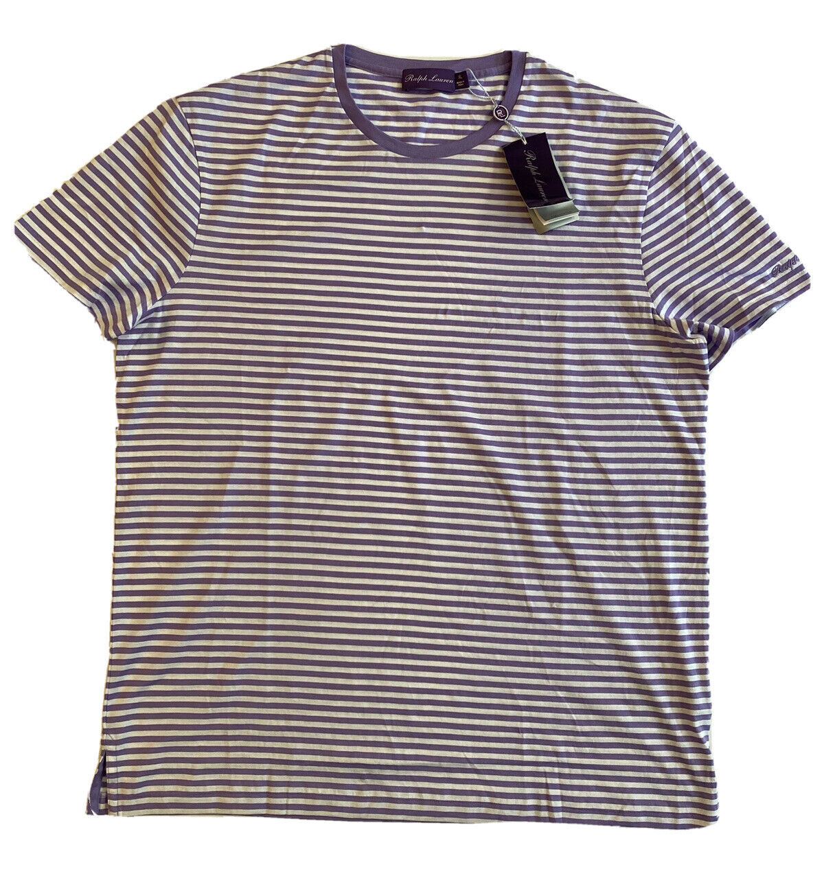 Neu mit Etikett: 195 $ Ralph Lauren Purple Label Lavendel gestreiftes Jersey-T-Shirt XL 