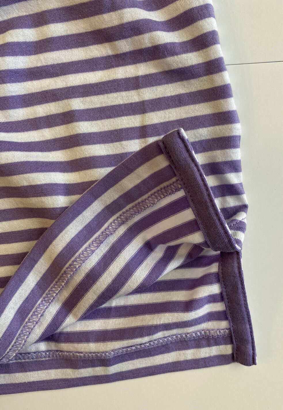 NWT $195 Ralph Lauren Purple Label Lavender Striped Jersey T-Shirt XL
