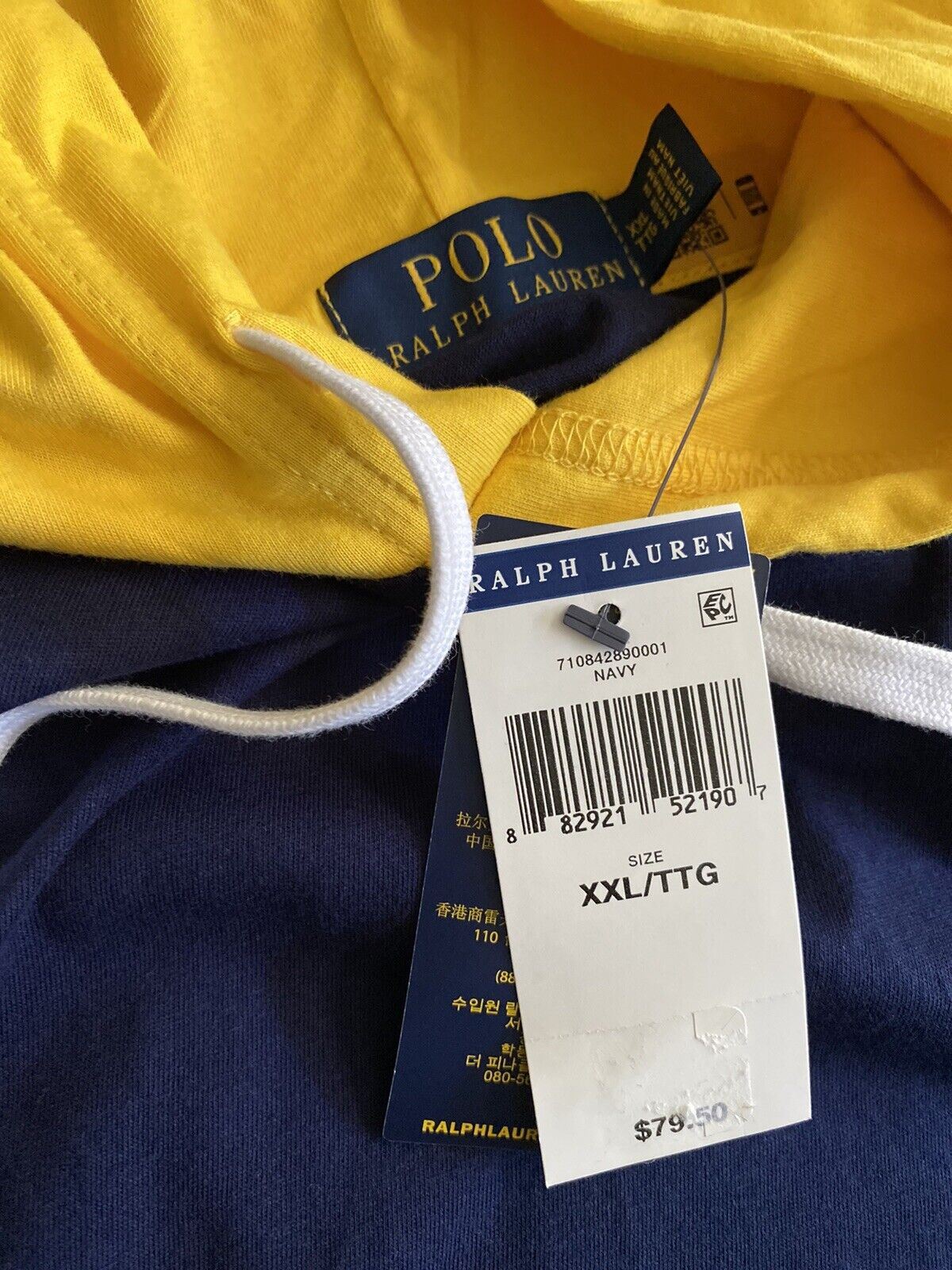 Neu mit Etikett: Polo Ralph Lauren Langarm-Sweatshirt mit Signature-Logo, Marineblau, 2XL 
