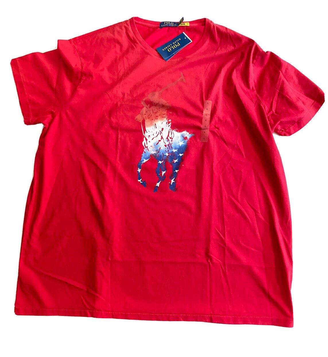 Neu mit Etikett: Polo Ralph Lauren Kurzarm-T-Shirt mit Signature-Logo, Rot, 2XL 