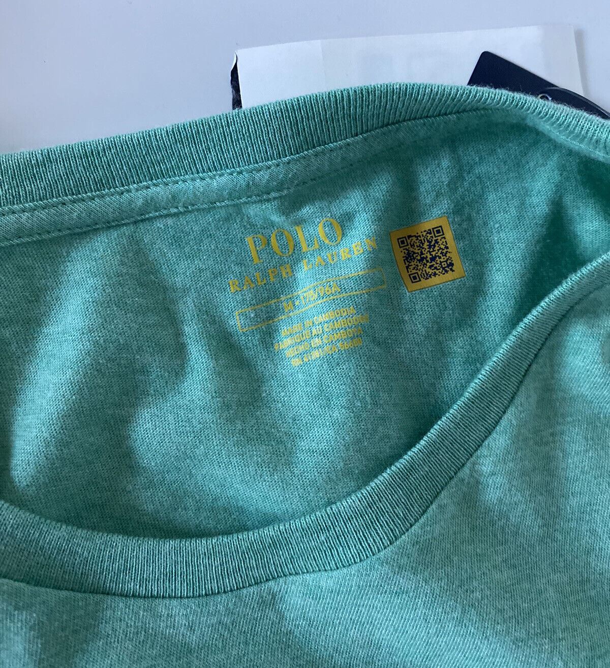 Хлопковая футболка с короткими рукавами NWT Polo Ralph Lauren, зеленая, средняя 