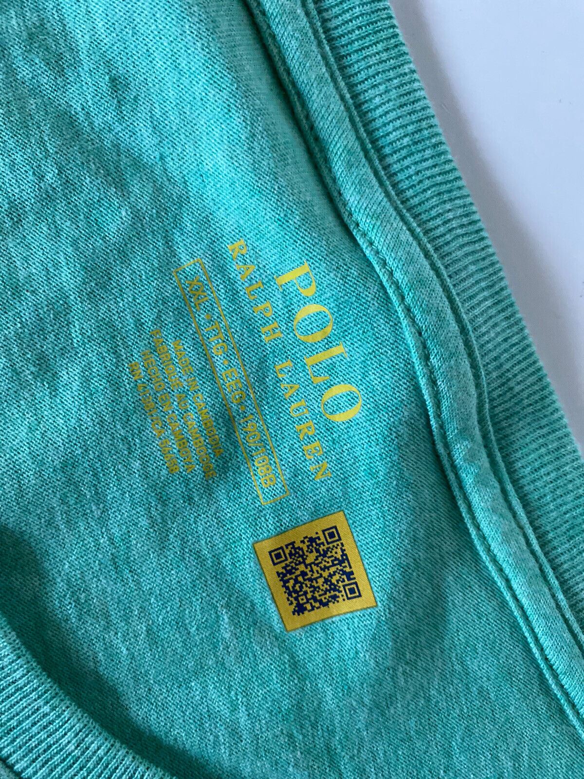 Neu mit Etikett: Polo Ralph Lauren Kurzarm-Baumwoll-T-Shirt, Grün, 2XL 
