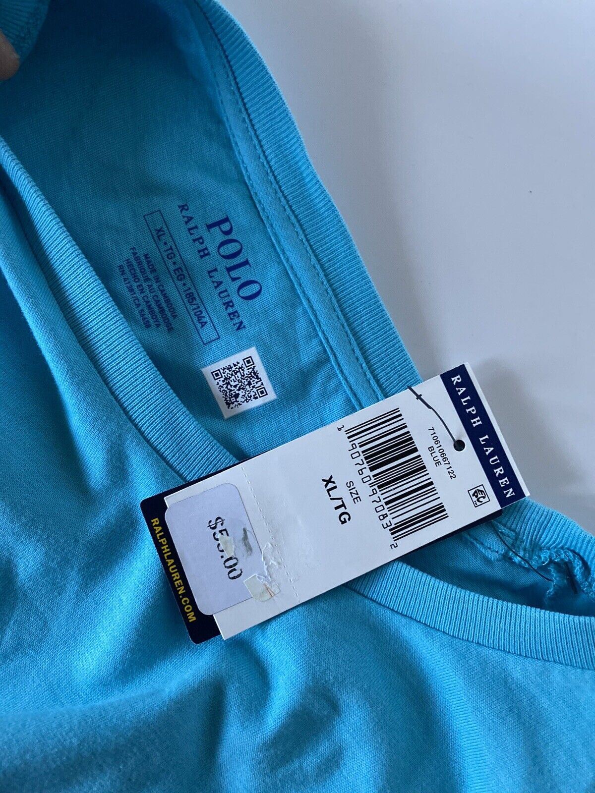 Neu mit Etikett: Polo Ralph Lauren Kurzarm-Baumwoll-T-Shirt, Blau, XL 