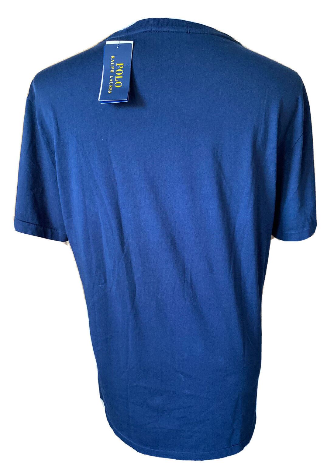 NWT Polo Ralph Lauren Футболка с коротким рукавом и фирменным логотипом, синяя, большая 