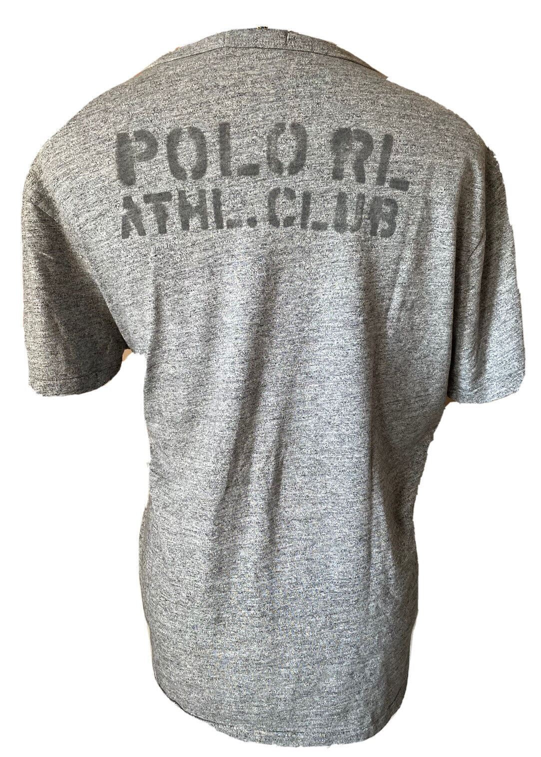 NWT 69,50 $ Polo Ralph Lauren Graues sportliches T-Shirt aus weicher Baumwolle mit Logo, Größe L
