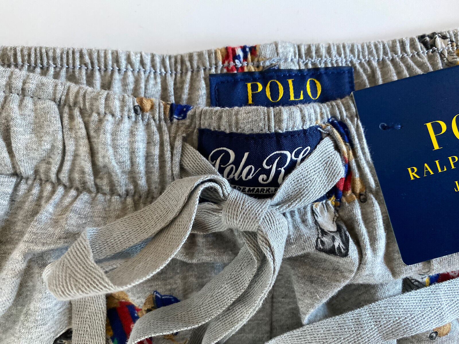 NWT Polo Ralph Lauren Men's Bear Gray Jogger Pajama Pants Cotton Large