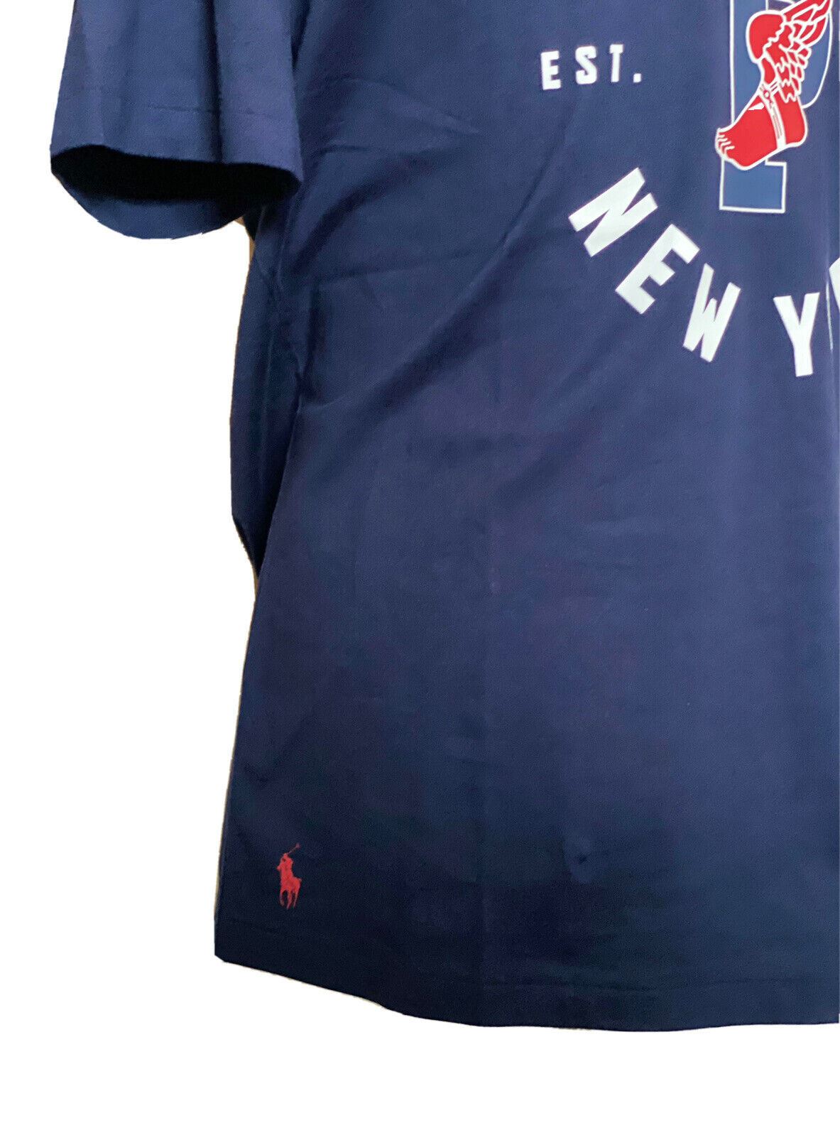 NWT Polo Ralph Lauren NY Футболка с короткими рукавами и логотипом P-Wing, синяя, большая 
