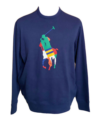 NWT $110 Polo Ralph Lauren  Polo Logo Fleece Sweatshirt Navy L/G