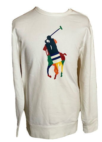 NWT $110 Polo Ralph Lauren Polo Logo Fleece Sweatshirt White XL/TG