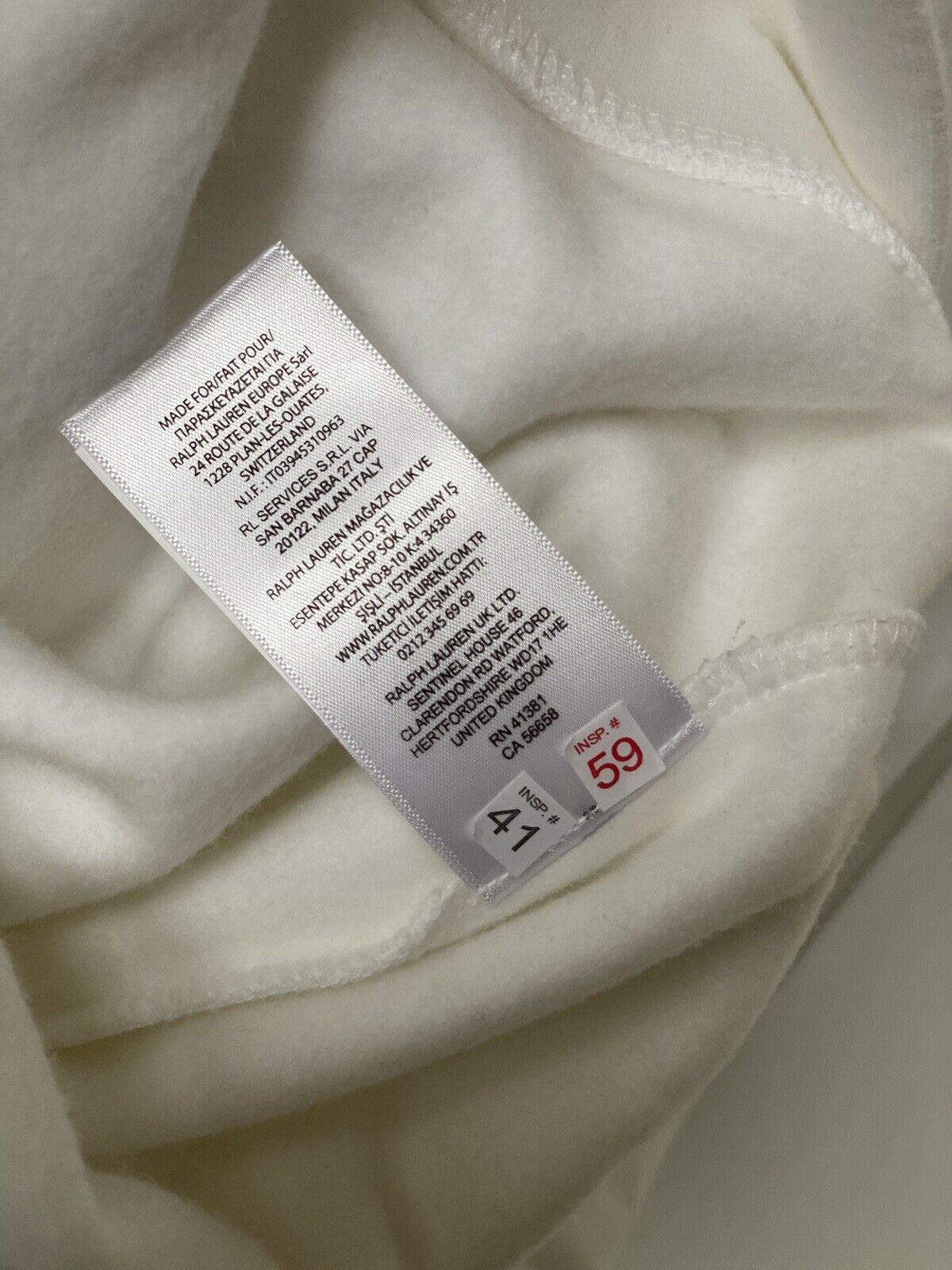 Neu mit Etikett: 110 $ Polo Ralph Lauren Polo-Logo-Fleece-Sweatshirt Weiß XL/TG 