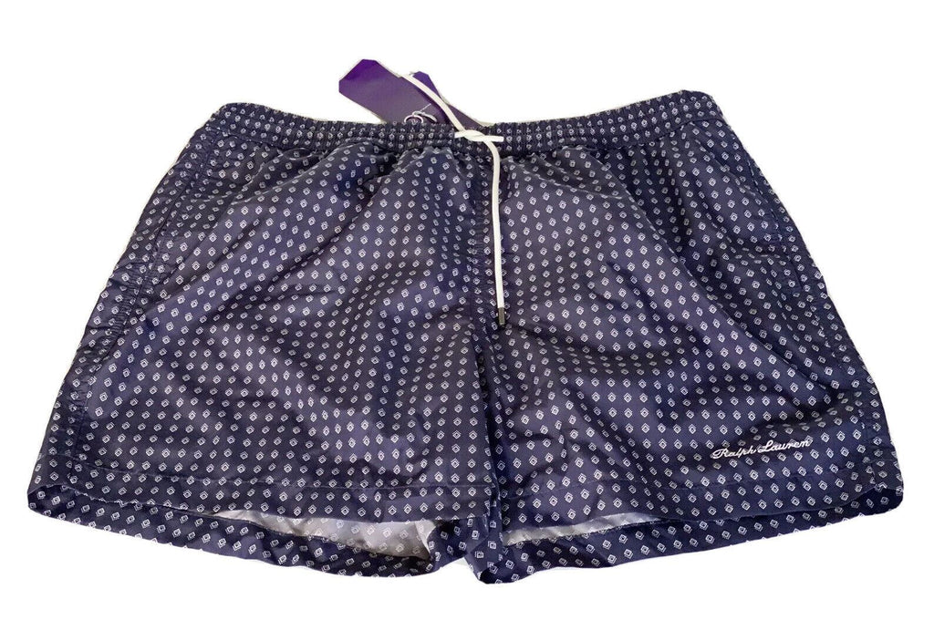Neu mit Etikett: 395 $ Polo Ralph Lauren Purple Label Herren-Badeshorts in Marineblau, Größe L, Portugal