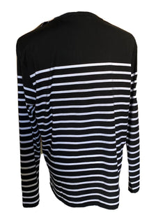 Neu mit Etikett: 250 $ Ralph Lauren Purple Label Copen Schwarz/Weiß gestreiftes Jersey-T-Shirt XL 