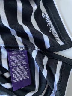 Neu mit Etikett: 250 $ Ralph Lauren Purple Label Copen Schwarz/Weiß gestreiftes Jersey-T-Shirt XL 