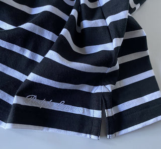 Neu mit Etikett: 250 $ Ralph Lauren Purple Label Copen Schwarz/Weiß gestreiftes Jersey-T-Shirt XL 