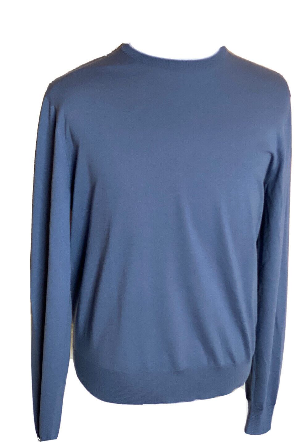 СЗТ $695 Ralph Lauren Purple Label Большой хлопковый синий свитер, сделано в Италии