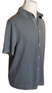 Neu mit Etikett: 795 $ Ralph Lauren Purple Label Seiden-/Baumwollblaues Bollon-up-Hemd L Italien