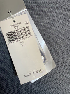 Neu mit Etikett: 795 $ Ralph Lauren Purple Label Seiden-/Baumwollblaues Bollon-up-Hemd L Italien