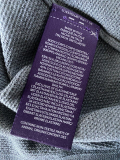 Neu mit Etikett: 795 $ Ralph Lauren Purple Label Seiden-/Baumwollblaues Bollon-up-Hemd L Italien