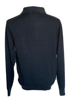 Черная рубашка поло из шелка/хлопка Ralph Lauren Purple Label NWT, 695 долларов, L, Италия