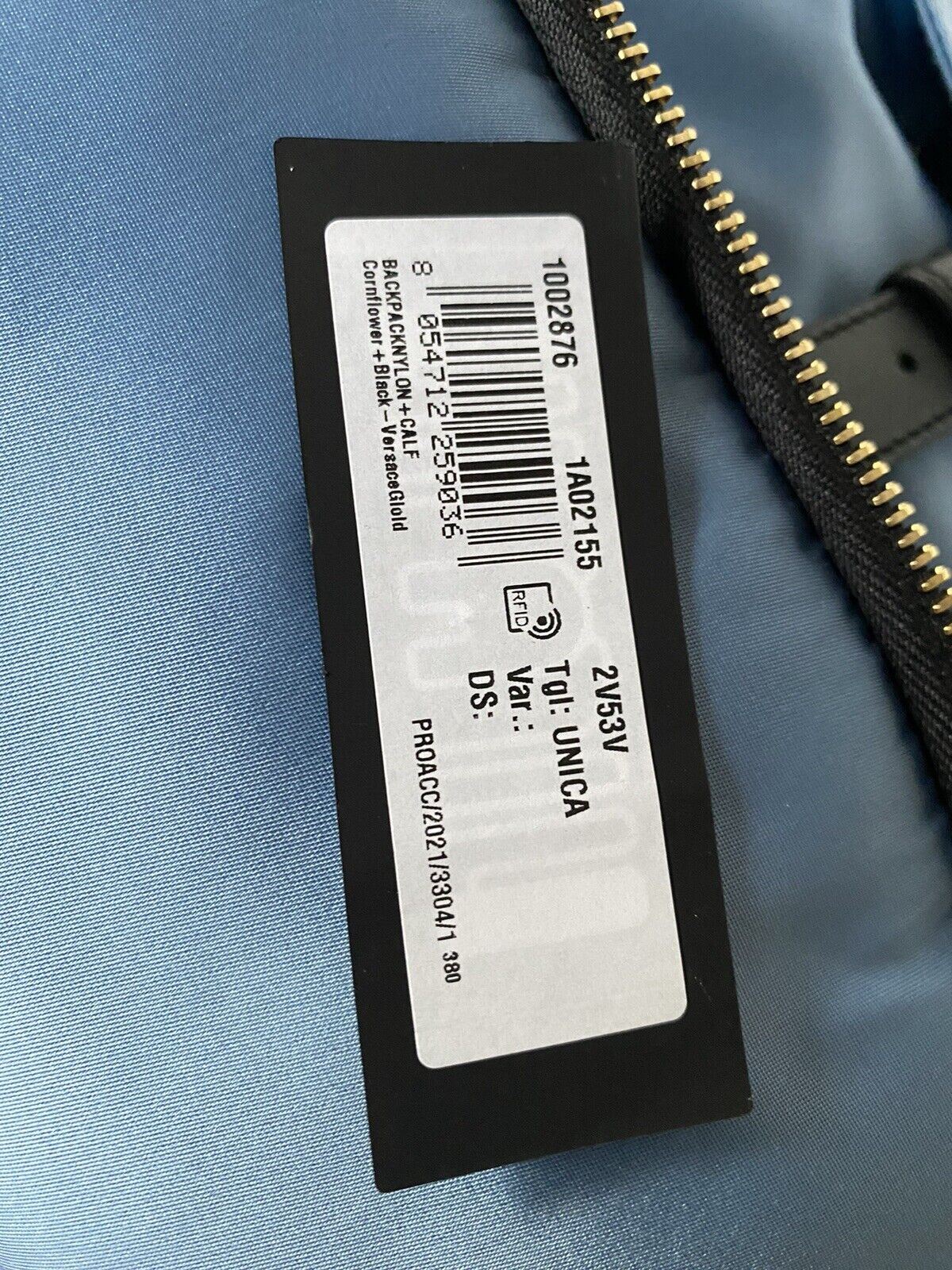 Рюкзак NWT Versace из нейлона/кожи василькового цвета, производство Италия 1002876 1A02155 
