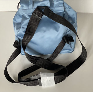 Neu mit Etikett: Versace Rucksack aus Nylon/Leder in Kornblumenblau, hergestellt in Italien, 1002876 1A02155 