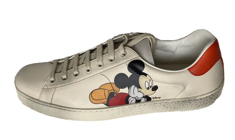 NIB Gucci Men's Mickey Mouse Disney Ivory Sneakers 10.5 US (10 Gucci) 603697