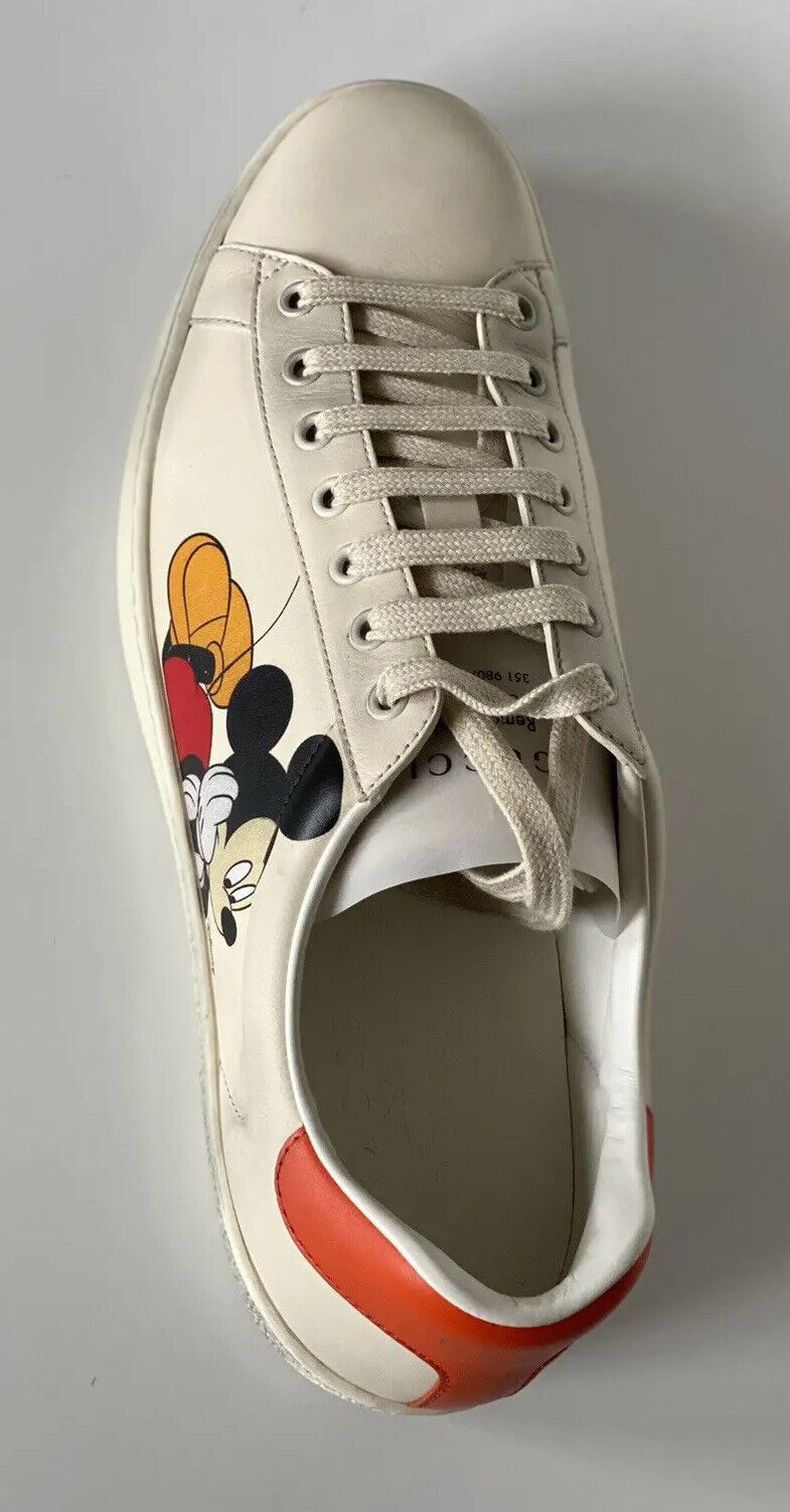 Мужские кроссовки NIB Gucci Mickey Mouse Disney цвета слоновой кости 10,5 США (10 Gucci) 603697 