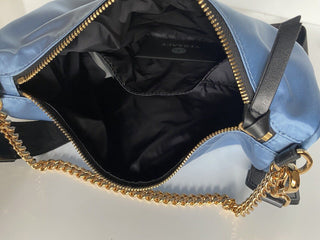NWT Versace Nylon/Leather Cornflower Blue Hobo Bag Made in Italy 1002877 1A02155