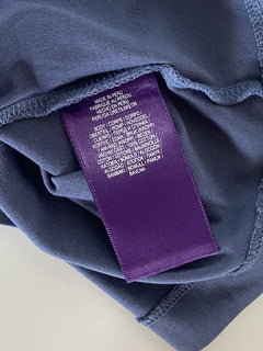 Neu mit Etikett: 195 $ Ralph Lauren Purple Label Baumwoll-T-Shirt in Blau mit Tasche, Größe L 