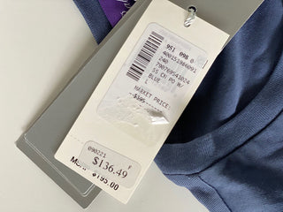Neu mit Etikett: 195 $ Ralph Lauren Purple Label Baumwoll-T-Shirt in Blau mit Tasche, Größe L 
